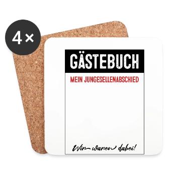 JGA Gästebuch Junggesellenabschied - Untersetzer (4er-Set) - Weiß - Vorne