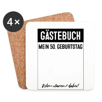 Gästebuch 50 Jahre alt 50. Geburtstag - Untersetzer (4er-Set) - Weiß - Vorne