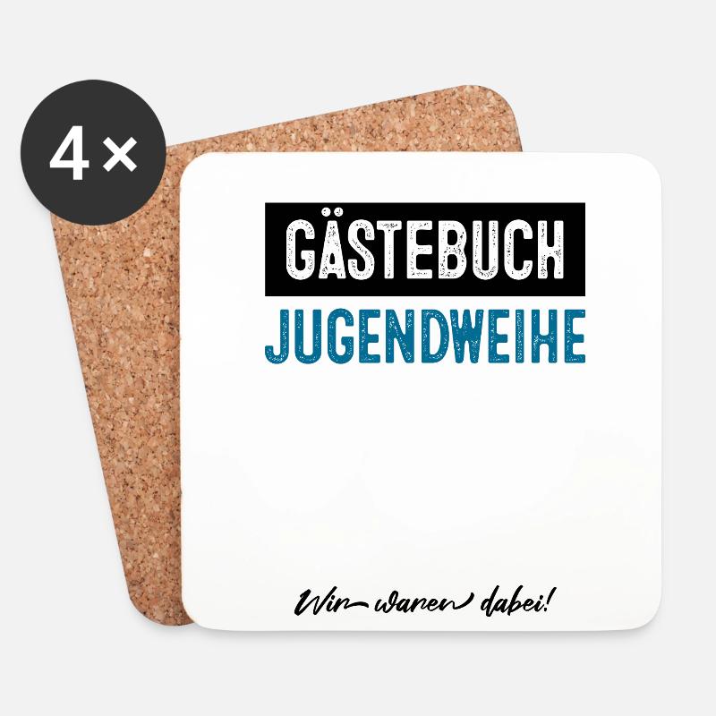 Gästebuch Jugendweihe - Untersetzer (4er-Set) - Weiß