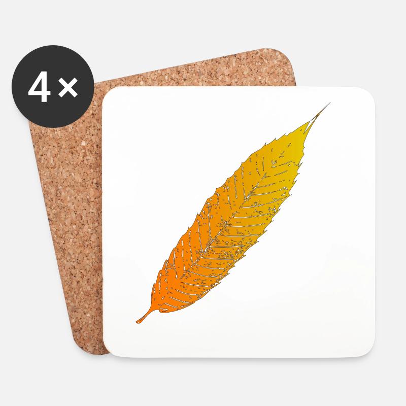 Herbstblatt Farbverlauf - Untersetzer (4er-Set) - Weiß