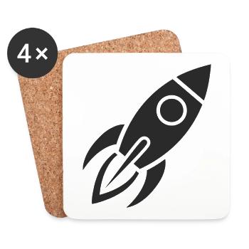 rocket - Coasters (set of 4) - white - Front