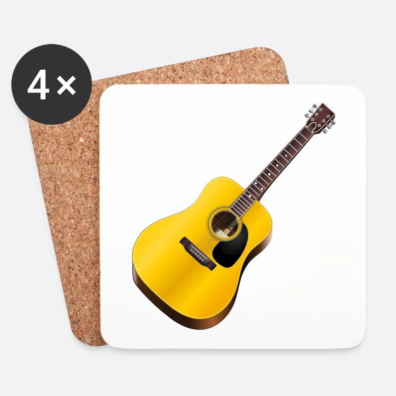 Gitarre - Untersetzer (4er-Set) - Weiß