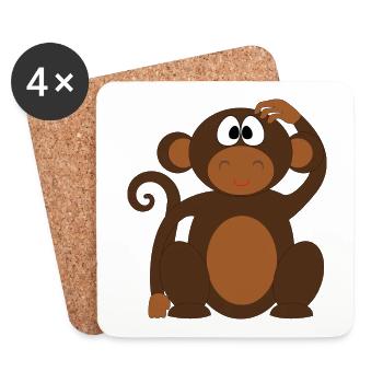 Monkey - Coasters (set of 4) - white - Front