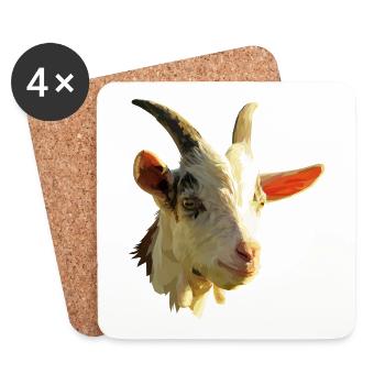 Goats T-shirts Gift - Coasters (set of 4) - white - Front