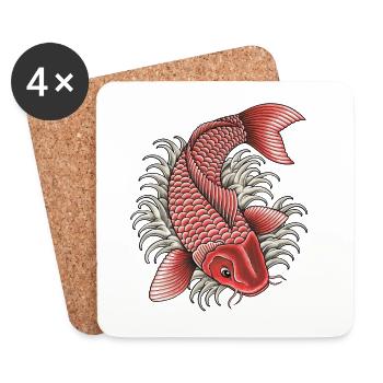 KOI TÄTOWIERUNG - Untersetzer (4er-Set) - Weiß - Vorne