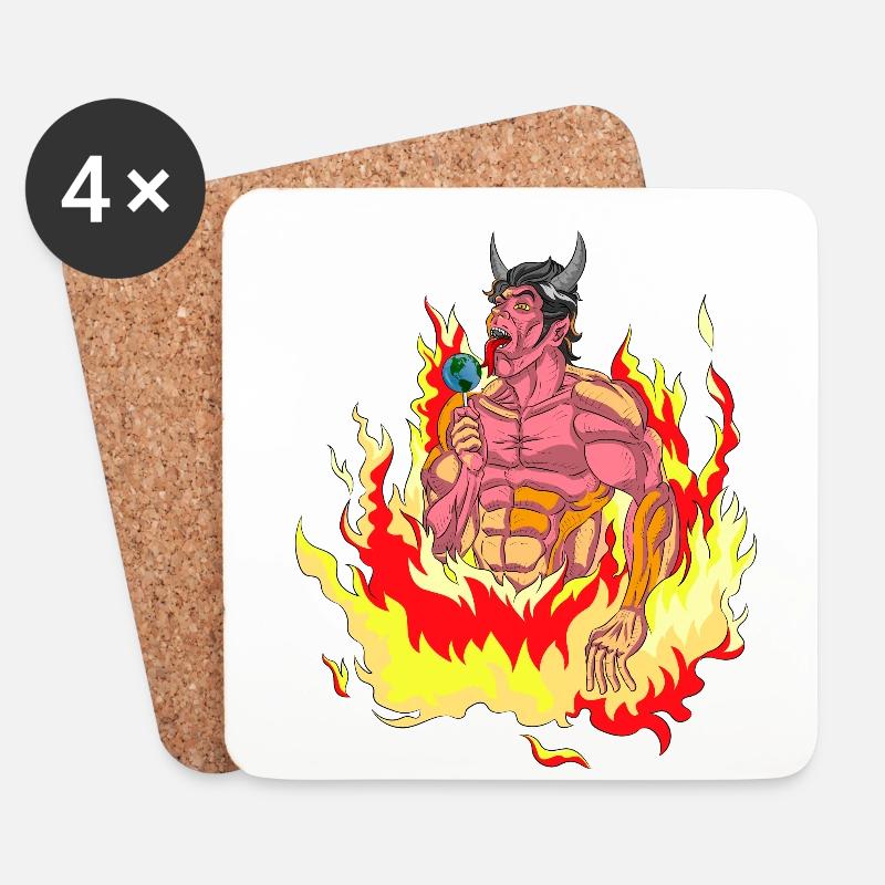 DEVILS CANDY HELL - SWEET TO SET THE WORLD ON FIRE - Untersetzer (4er-Set) - Weiß