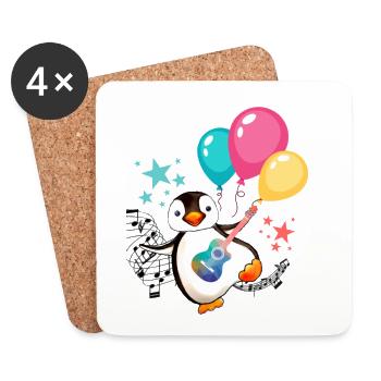Penguin with balloons - Coasters (set of 4) - white - Front