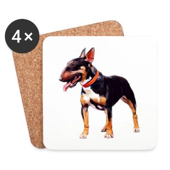 Bull Terrier miniature - Dessous de verre (lot de 4) - blanc - Devant
