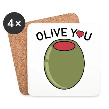 Olive You - Coasters (set of 4) - white - Front