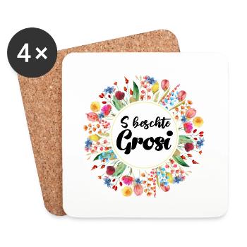 S Beschte Grosi Oma Schweiz Schweizerdeutsch Omi - Untersetzer (4er-Set) - Weiß - Vorne