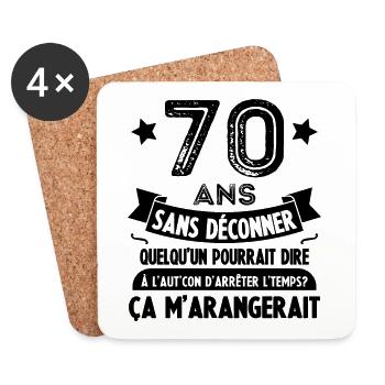 70 ans anniversaire 70 anniversaire cadeau 70 ans - Dessous de verre (lot de 4) - blanc - Devant