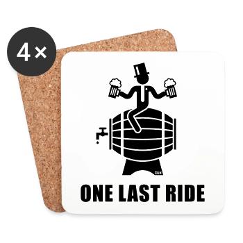 One Last Ride (Stag Night / Groom / Beer Barrel) - Coasters (set of 4) - white - Front