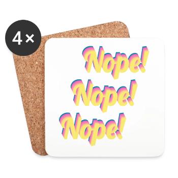 Non! Non! Non! - Dessous de verre (lot de 4) - blanc - Devant