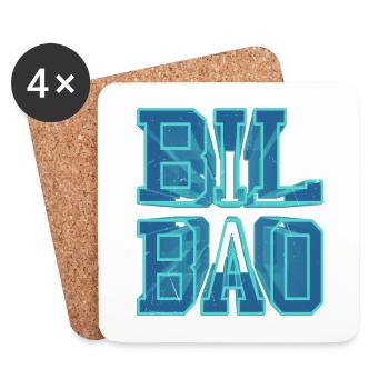 Bilbao Spanien Stadt 3D Schrift Skyline Urlaub - Untersetzer (4er-Set) - Weiß - Vorne