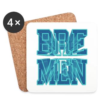 Bremen Germany City 3D Font Skyline - Coasters (set of 4) - white - Front