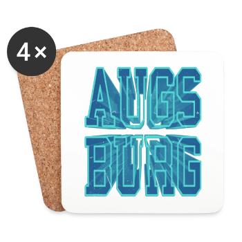 Augsburg Deutschland Stadt 3D Schrift Skyline - Untersetzer (4er-Set) - Weiß - Vorne