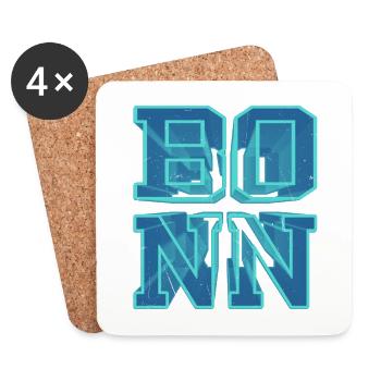 Bonn Deutschland Stadt 3D Schrift Skyline - Untersetzer (4er-Set) - Weiß - Vorne