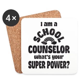 I am a school counselor, what’s your super power? - Untersetzer (4er-Set) - Weiß - Vorne