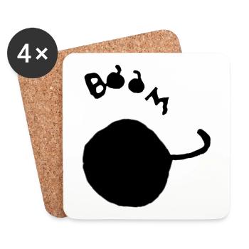 Boom Bombe schwarz - Untersetzer (4er-Set) - Weiß - Vorne