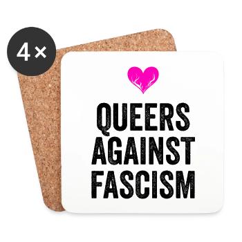 LES QUEERS CONTRE LE FASCISME - Dessous de verre (lot de 4) - blanc - Devant