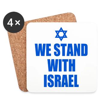 We stand with israel - Dessous de verre (lot de 4) - blanc - Devant
