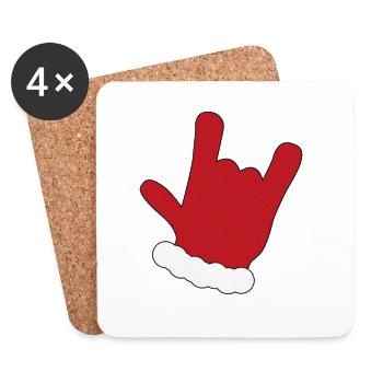 Cadeaux amusants pour Noël - Dessous de verre (lot de 4) - blanc - Devant