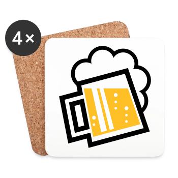 Chope à bière bavaroise (bière / chope à bière / L / \ / 2C) - Dessous de verre (lot de 4) - blanc - Devant