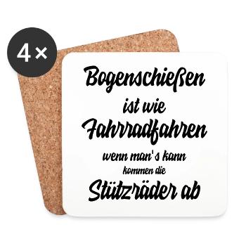 Bogenschießen - Untersetzer (4er-Set) - Weiß - Vorne