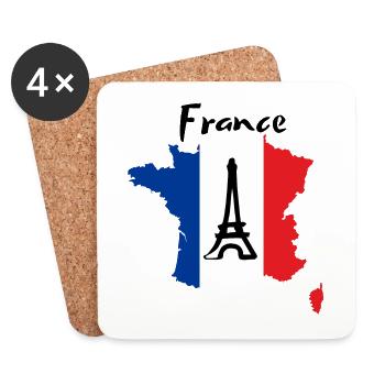 France - Dessous de verre (lot de 4) - blanc - Devant