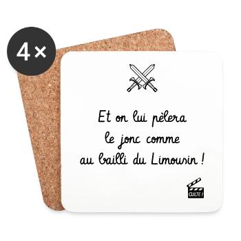 on lui pèlera le jonc comme au bailli du Limousin - Dessous de verre (lot de 4) - blanc - Devant