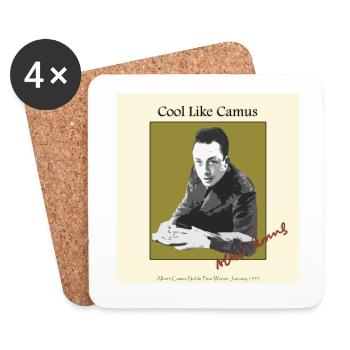 Sei cool wie Albert Camus! - Untersetzer (4er-Set) - Weiß - Vorne
