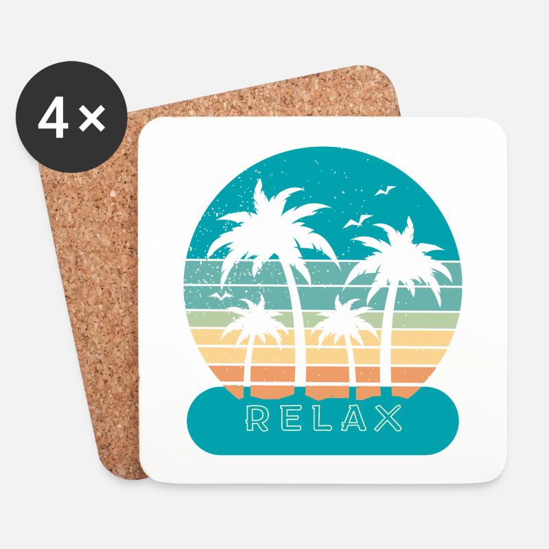 Relax - Coasters (set of 4) - white