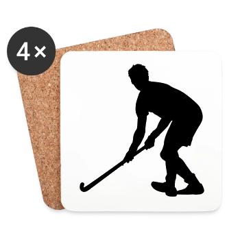 Hockey Feldhockey Geschenkidee - Untersetzer (4er-Set) - Weiß - Vorne