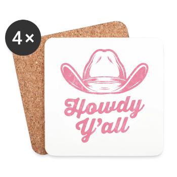Howdy Y’all - Dessous de verre (lot de 4) - blanc - Devant
