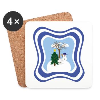 Winter, wild und frostig. - Untersetzer (4er-Set) - Weiß - Vorne