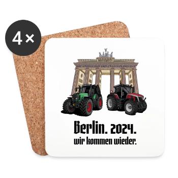 No Farmers - No Food - No Future // Berlin - Untersetzer (4er-Set) - Weiß - Vorne