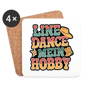 Line Dance mein Hobby - Untersetzer (4er-Set) - Weiß - Vorne