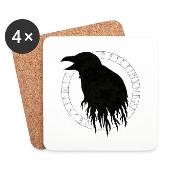 Huginn & Aettir - Dessous de verre (lot de 4) - blanc - Devant
