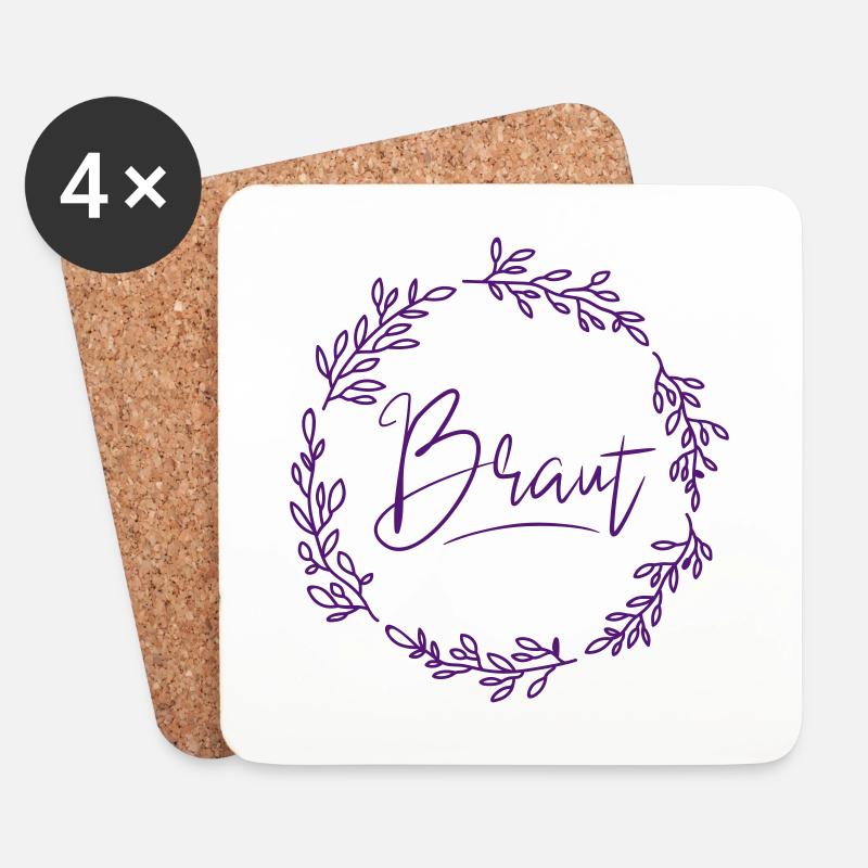 Braut - Untersetzer (4er-Set) - Weiß