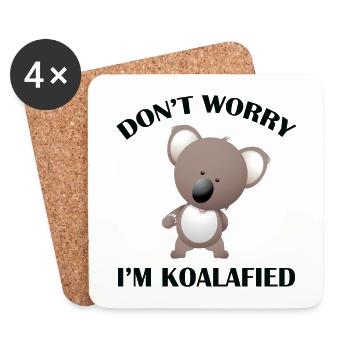 Don't Worry I'm Koalafied - Coasters (set of 4) - white - Front