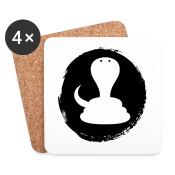 Serpent Cobra Rattlesnake - Dessous de verre (lot de 4) - blanc - Devant