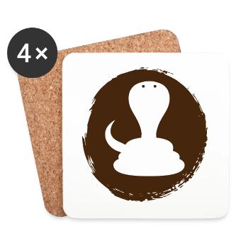 Snake Cobra Rattlesnake - Coasters (set of 4) - white - Front