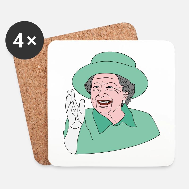 Our majesty the queen Elizabeth II. - Untersetzer (4er-Set) - Weiß