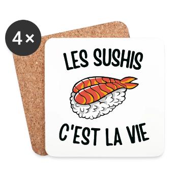 Les sushis c'est la vie - Dessous de verre (lot de 4) - blanc - Devant