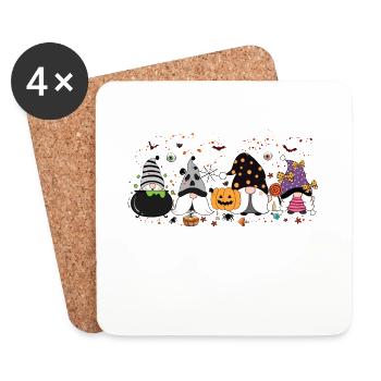 Tis the Season, Halloween Gnomes, Thanksgiving Gif - Coasters (set of 4) - white - Front