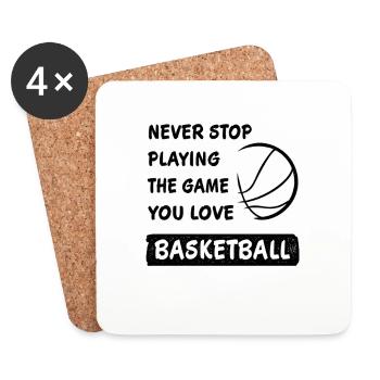 Never stop playing basketball - Coasters (set of 4) - white - Front