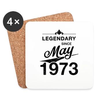50th birthday Legendary May 1973 Year 73 - Coasters (set of 4) - white - Front
