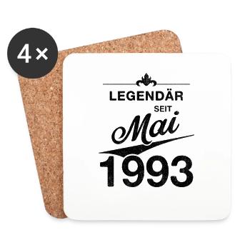 30. Geburtstag Legendär Mai 1993 Jahrgang 93 - Untersetzer (4er-Set) - Weiß - Vorne