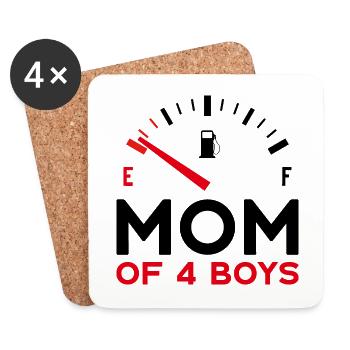 MOM OF 4 BOYS - Coasters (set of 4) - white - Front