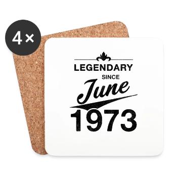50. Geburtstag Legendär Juni 1973 Jahrgang 73 - Untersetzer (4er-Set) - Weiß - Vorne
